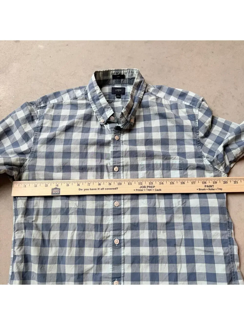 Autumn Wedding Guest Dress Shirt J.Crew Slim Fit Blue Checkered Button-Down